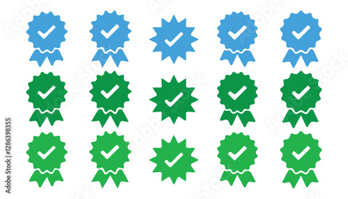 Verified badge icon tick symbol vector approved check mark icon. Profile verification icon. Vector. Illustration EPS 10