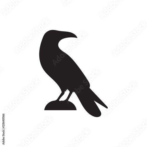 Crow Silhouette – Mysterious Black Bird Vector Clipart