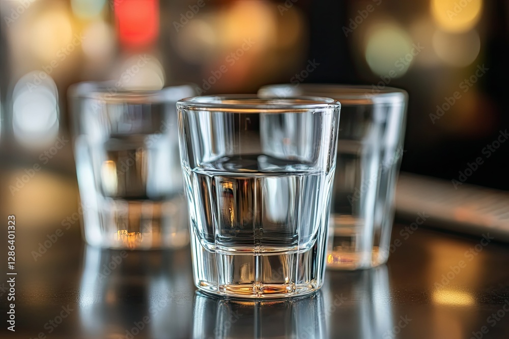 Clear Pixel Image of Cocktail Shot Glass on Bar Counter Clear Pixel Image of Cocktail Shot Glass on Bar Counter