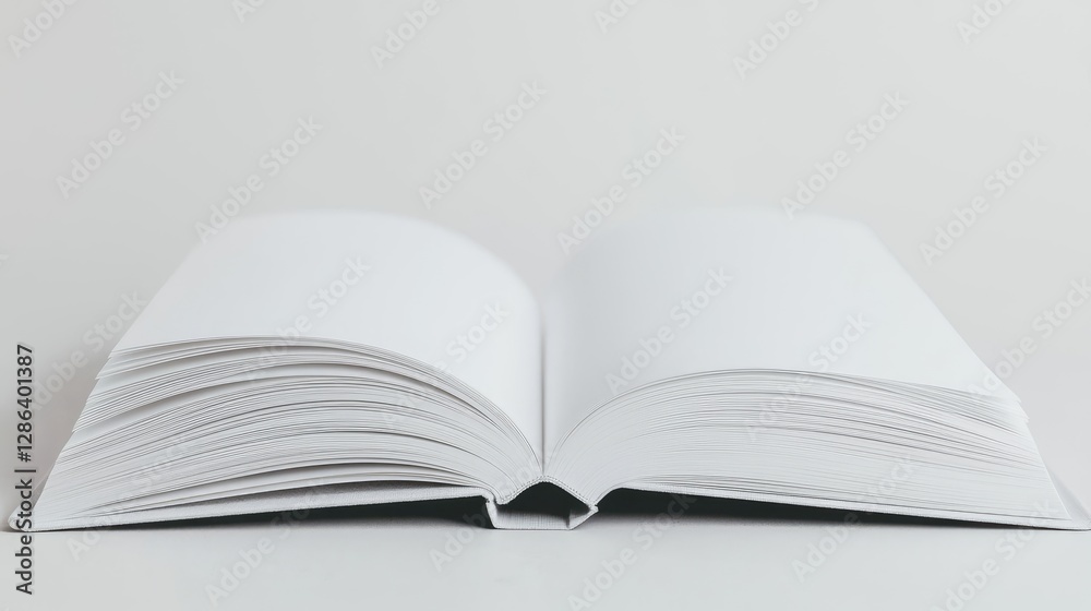 Open blank book on white background; education concept Open blank book on white background; education concept