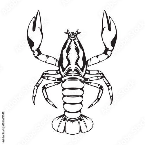 Crayfish prawn shrimp lobster seafood logo design inspiration symbol vector illustration.