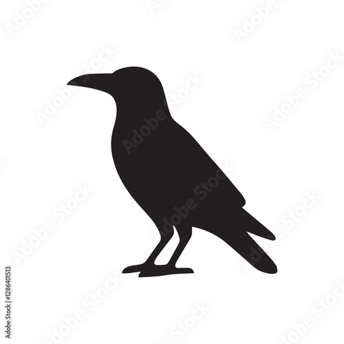 Crow Silhouette EPS – Dark Omen Bird Graphic