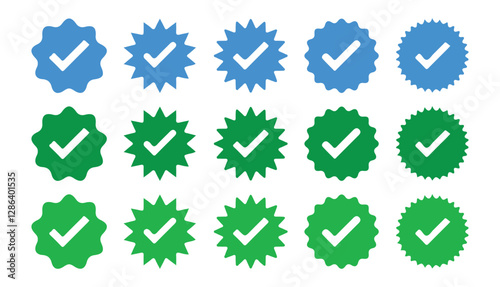 Verified badge icon tick symbol vector approved check mark icon. Profile verification icon. Vector. Illustration EPS 10