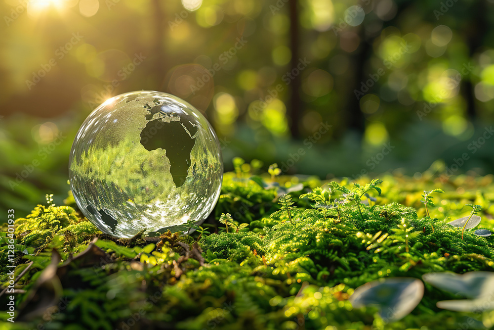 Greeting card with holiday composition for world environment day, abstract vivid composition consists of fictional unreal fantastic vision on background Greeting card with holiday composition for world environment day, abstract vivid composition consists of fictional unreal fantastic vision on background