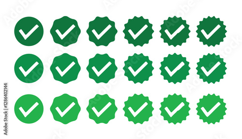 Verified badge icon tick symbol vector approved check mark icon. Profile verification icon. Vector. Illustration EPS 10