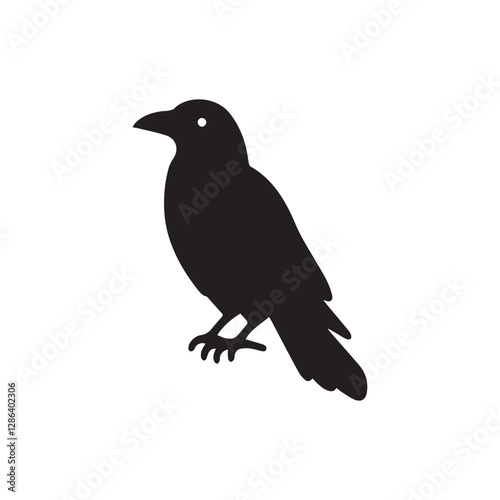 Mystical Crow Silhouette Vector – Flying Black Bird EPS Design