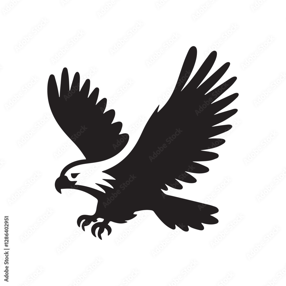 Fototapeta premium Eagle Wings Silhouette – Majestic Bird Vector Clipart