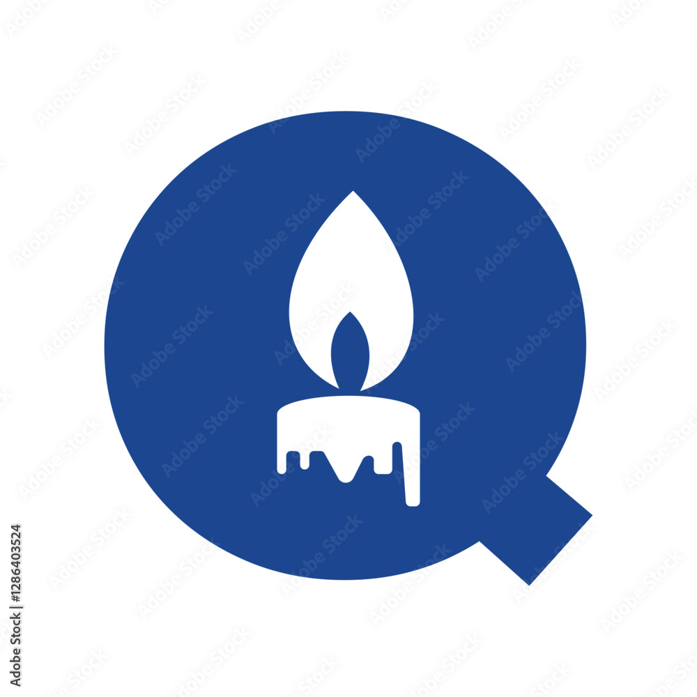 Initial candle Logo combine with letter Q vector template Initial candle Logo combine with letter Q vector template