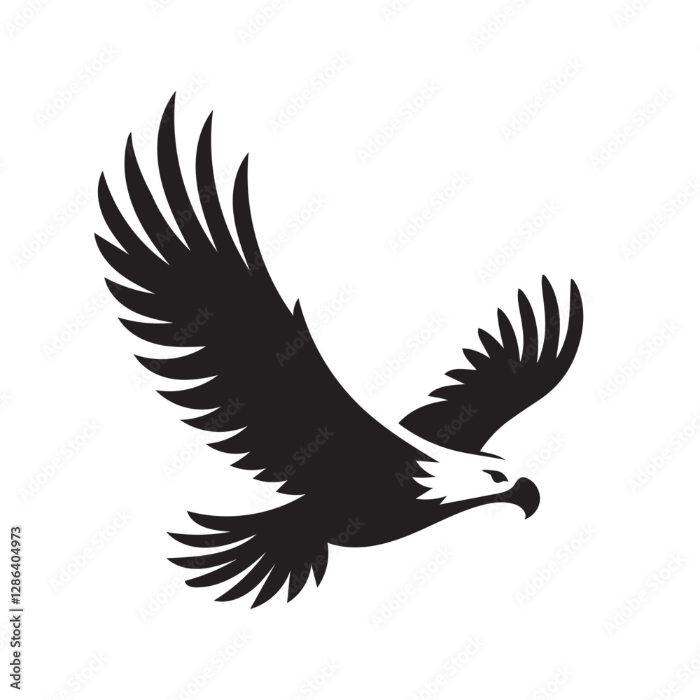 Obraz premium Eagle Silhouette – American Symbol Vector Illustration