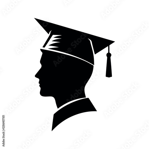 Student Graduation Cap Silhouette – Graduation Ceremony Vector Design
