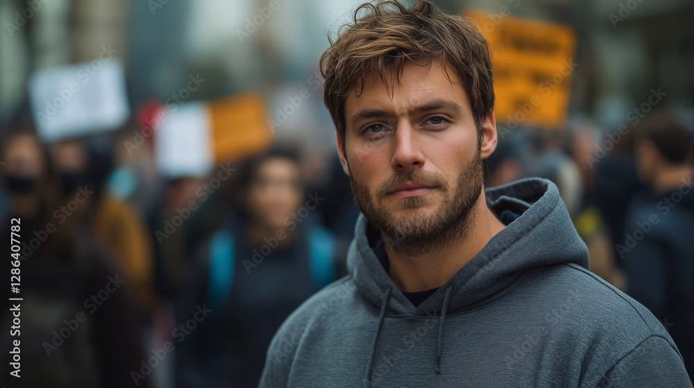 man at a rally, protest, choice and change, fight for rights man at a rally, protest, choice and change, fight for rights