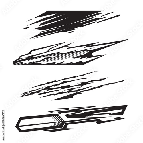 Wrap design for car vectors. car stickers stripes. mud splash abstract template