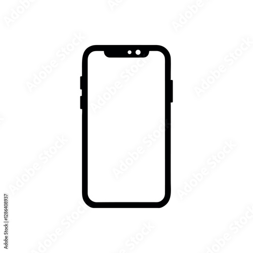 Mobile Device Silhouette – Communication Icon EPS Vector for Technology