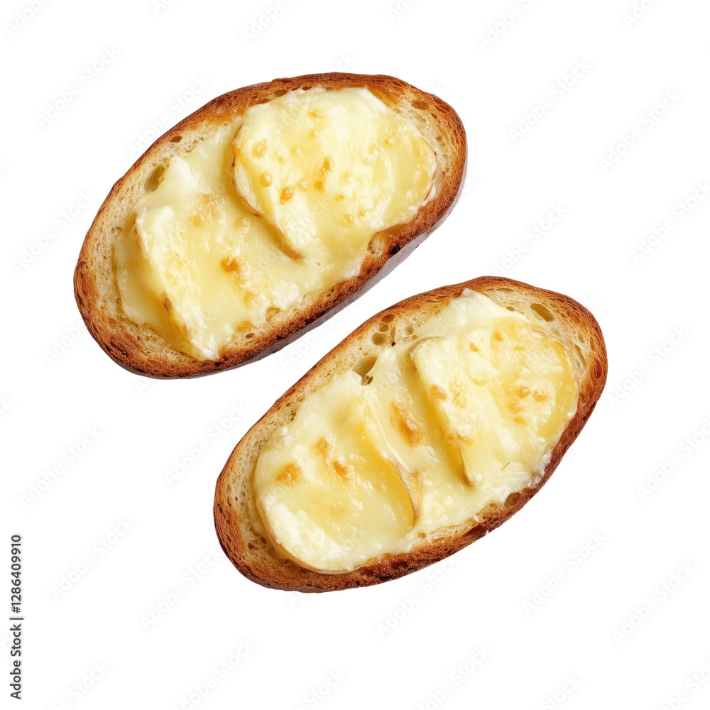 Gourmet Bites: Two elegantly prepared, open-faced sandwiches are served, showcasing melted cheese atop perfectly toasted bread, a culinary delight.