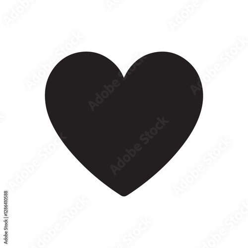 Romantic Heart Silhouette Vector – Love Icon EPS Design