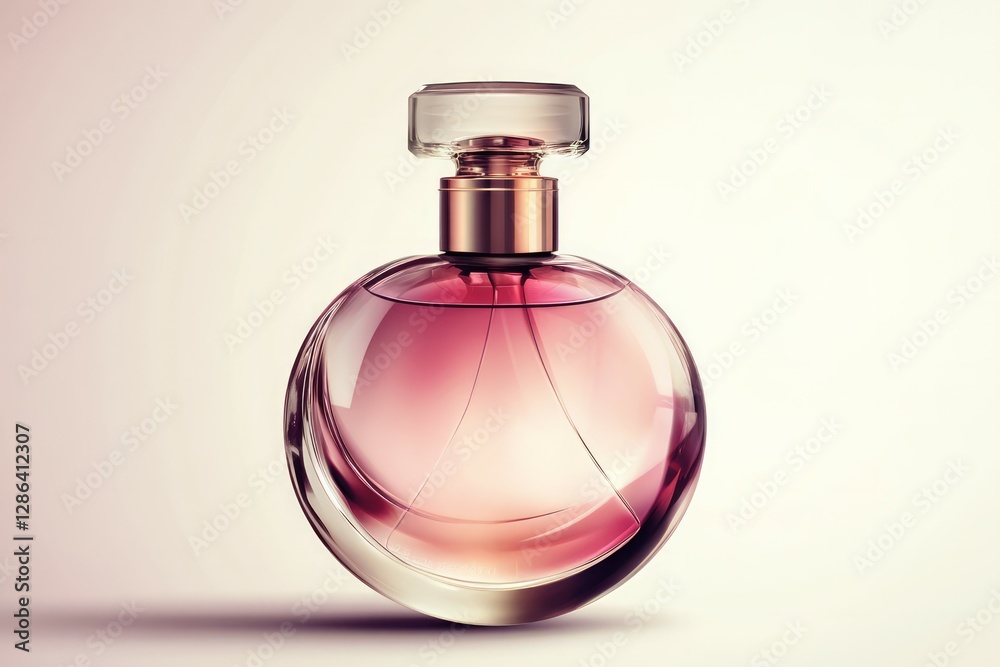 Elegant perfume bottle on plain white background. AI image Elegant perfume bottle on plain white background. AI image
