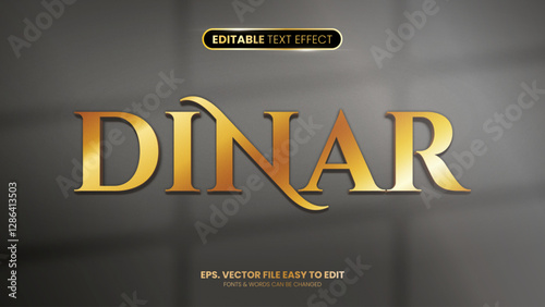 Dinar editable text effect style luxury