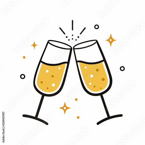 champagne glasses on the background