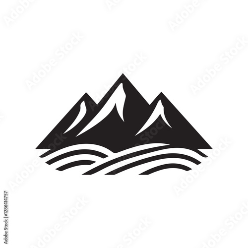 nowy Mountain Silhouette – Beautiful Nature Vector Illustration