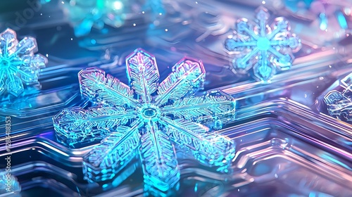 Winter Snowflakes Abstract Background, Christmas and New Year Holiday Season Greeting