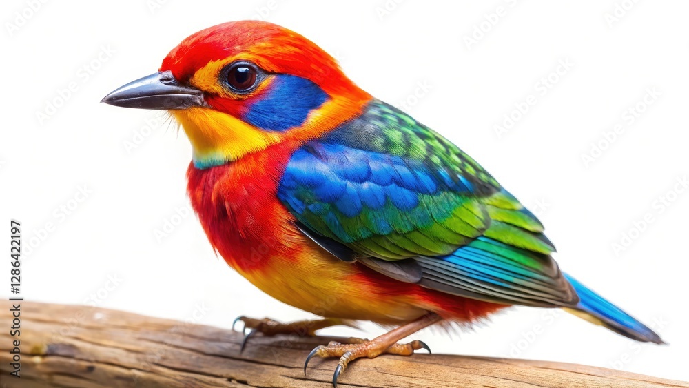 Fototapeta premium Majestic Timber Perch Bird Macro Photography, Isolated Feathered King, Wildlife Closeup, Avian Detail