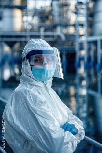 Woman in a white lab coat