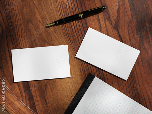 Elegant Business Card Display with Natural Wood Grain