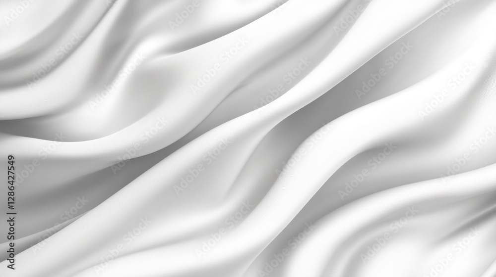 Obraz premium Abstract white fabric texture with soft waves and folds.
