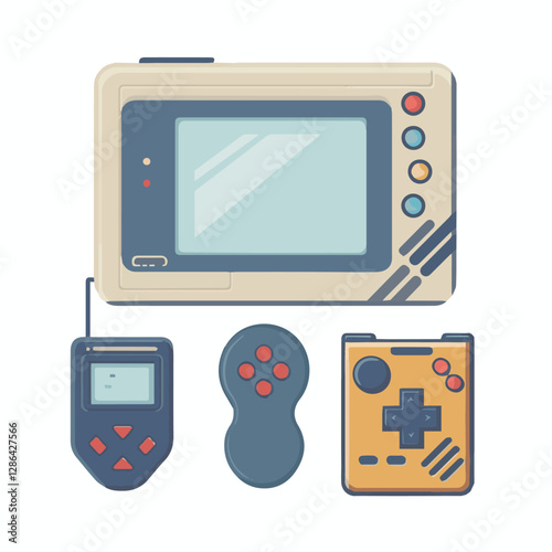 gadget, device, technology, background, modern, digital, vector, 3d, illustration, phone, electronic, mobile, headphones, wireless, equipment, headphone, headset, computer, design, object, hardware, s