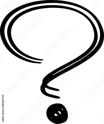 Question mark hand drawn doodle freehand 