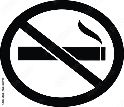 no smoking sign  silhouette  simple flat vector