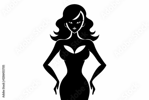 hot lady silhouette vector