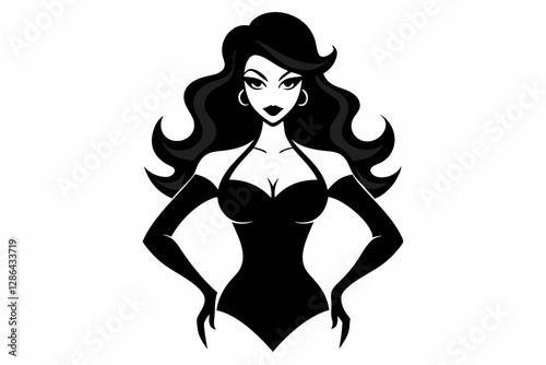 hot lady silhouette vector