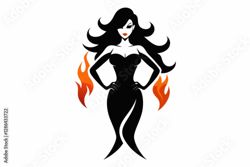 hot lady silhouette vector