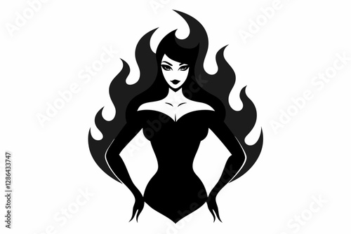 hot lady silhouette vector