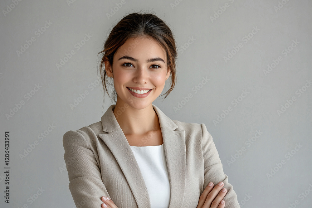 Smiling brunette businesswoman with a confident look Smiling brunette businesswoman with a confident look