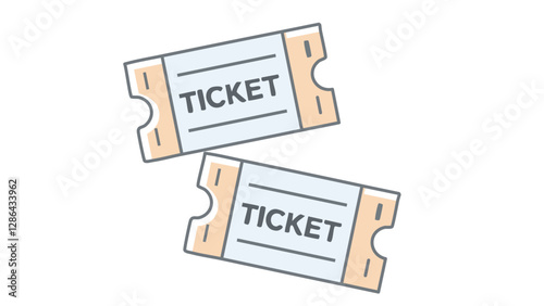 ticket cinema movie theater vector icon illustration 