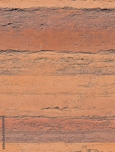 seamless rammed earth clay texture tile top view natural red brown layers wall ground for surface mapping architecture game design 2d flat	