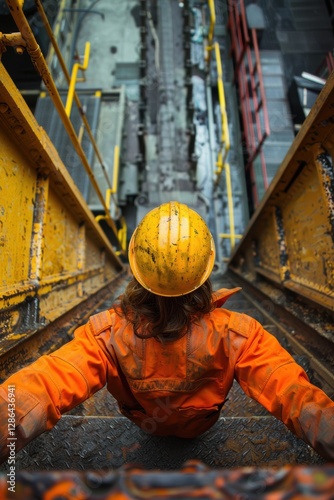 Worker in a yellow helmet