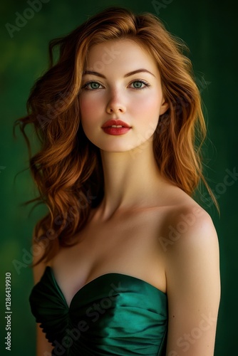 Sexy Woman celebrating St. Patrick's Day in pub bar, party lights, bokeh sunglasses fashion happy copy space background green hat professional portrait photography