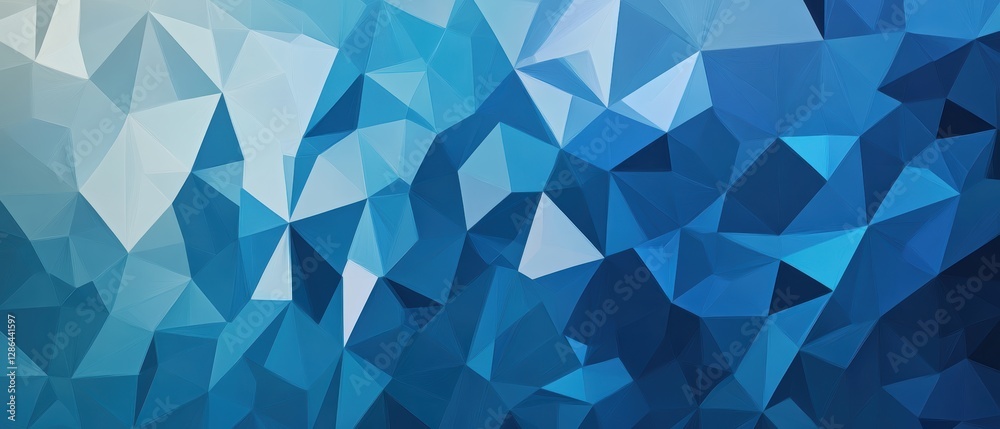 Obraz premium Blue abstract geometric background, polygonal design, textured pattern for modern graphics, digital art, website wallpaper, artistic backdrop, creative visuals.