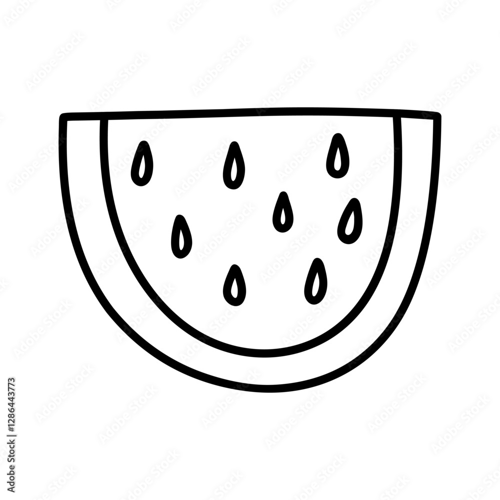 Cute watermelon isolated on a white background. Vector hand-drawn illustration in doodle style. Perfect for cards, decorations, logo, various designs. Cute watermelon isolated on a white background. Vector hand-drawn illustration in doodle style. Perfect for cards, decorations, logo, various designs.