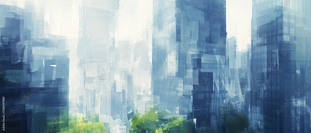 City skyline with abstract blurred skyscrapers and lush greenery, urban landscape, modern architecture, bright daylight cityscape, nature in the city. City skyline with abstract blurred skyscrapers and lush greenery, urban landscape, modern architecture, bright daylight cityscape, nature in the city.