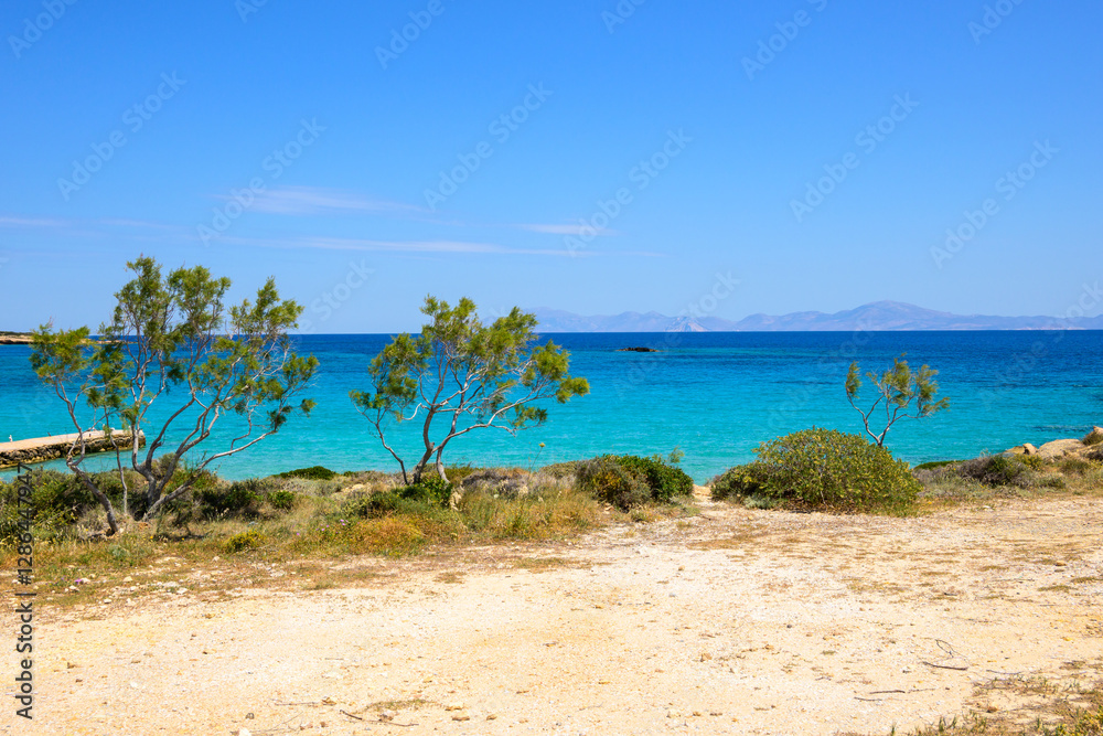 The coast of Ano Koufonisi island. Koufonisia, Small Cyclades, Greece