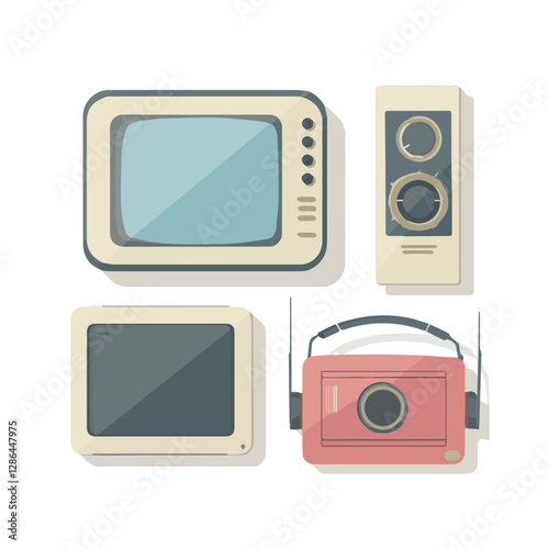 gadget, device, technology, background, modern, digital, vector, 3d, illustration, phone, electronic, mobile, headphones, wireless, equipment, headphone, headset, computer, design, object, hardware, s
