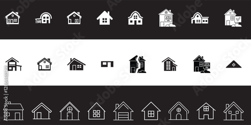 Hostel icon vector set. Home illustration sign collection. House symbol or logo.