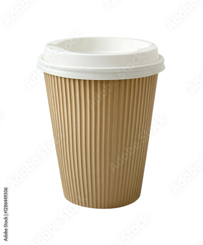 Wallpaper Mural Disposable paper coffee cup with a white lid, perfect for hot drinks and takeaway beverages, isolated on white background Torontodigital.ca