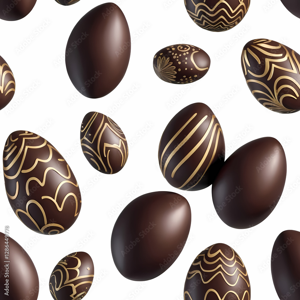 Fototapeta premium Motif d'oeufs en chocolat pour arrière plan