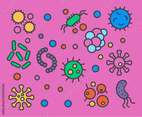 Bacteria microorganism bacillus round isolated concept. Vector graphic design illustration