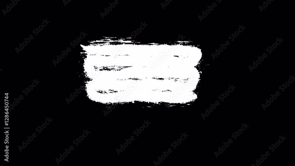 Grunge animated elements of rectangle, check mark, oval with drawing effect. Video clip with alpha channel.